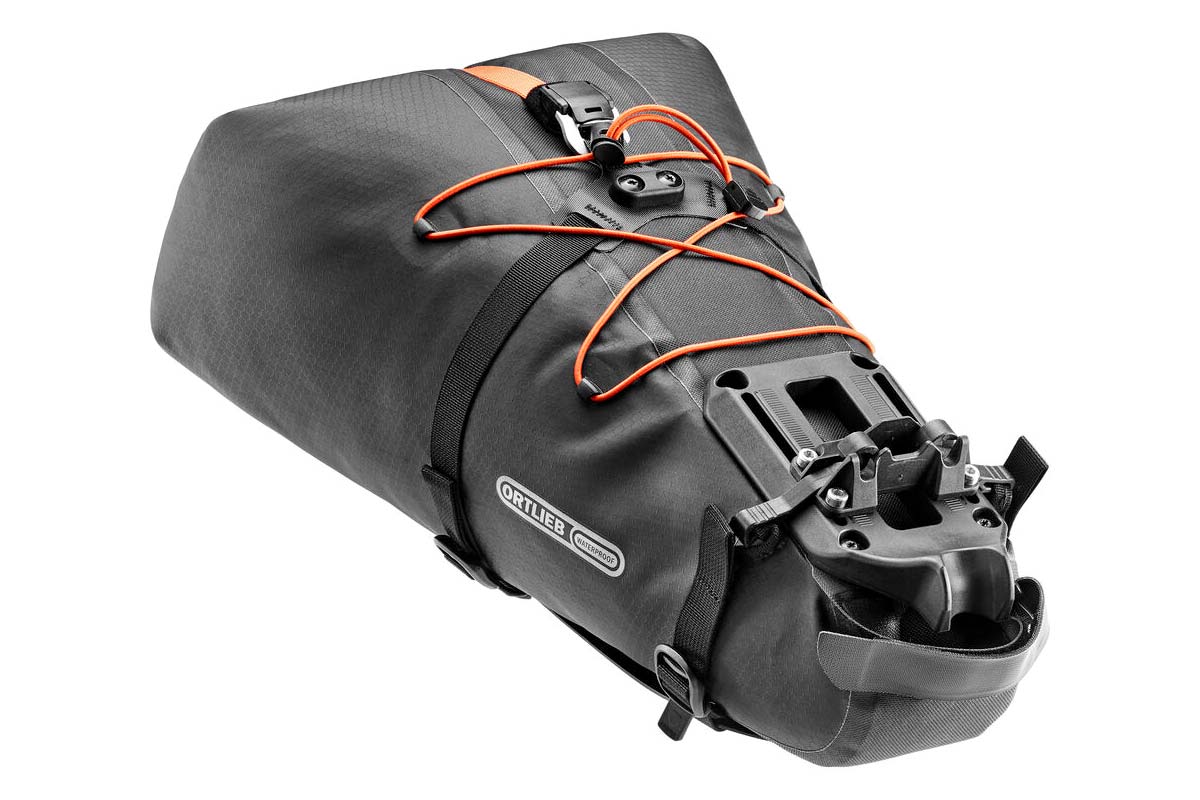Ortlieb Seat-Pack QR, off-road secure quick-release bikepacking saddlebag, front top 