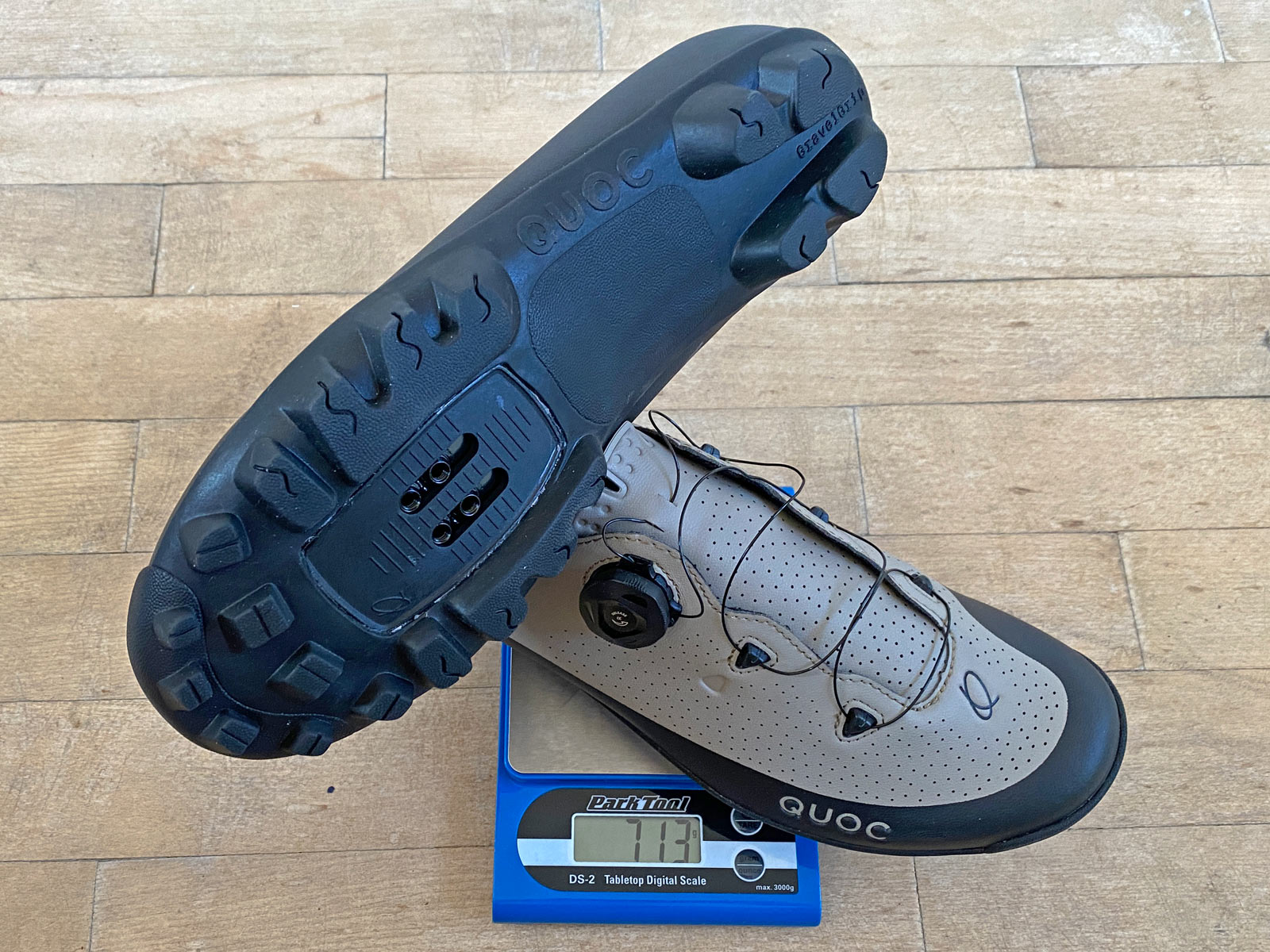 Quoc Gran Tourer II gravel bike shoes updated with dial retention, size 43 713g actual weight