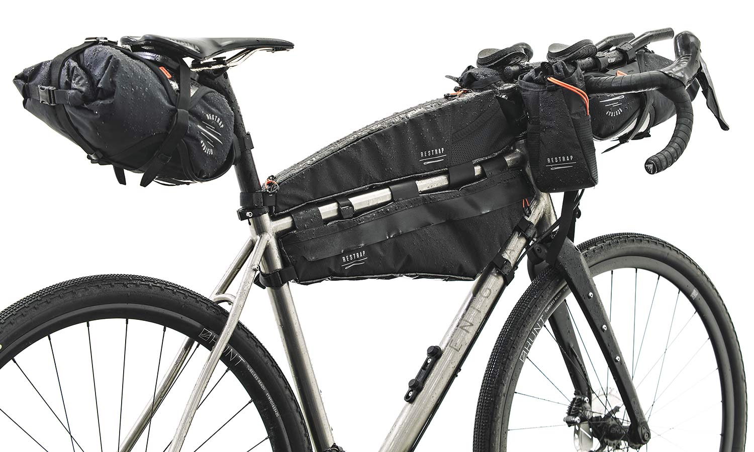 Restrap Adventure Race bikepacking bags, long setup