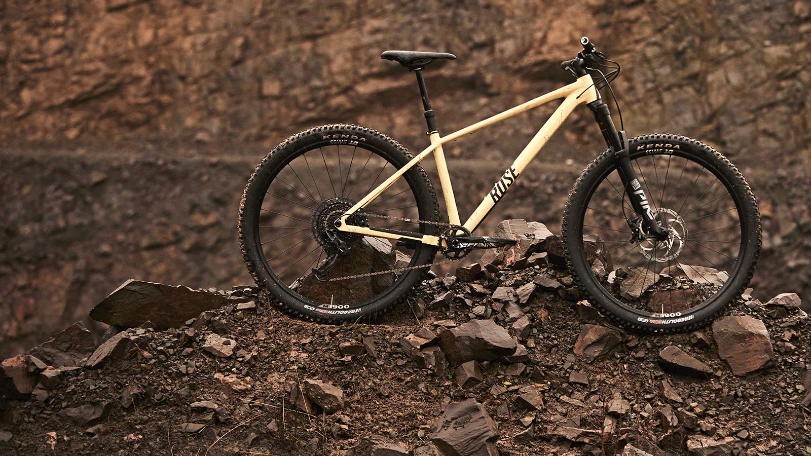 Rose Bonero alloy trail hardtail, affordable aluminum adventure all-mountain bike, quarry shot