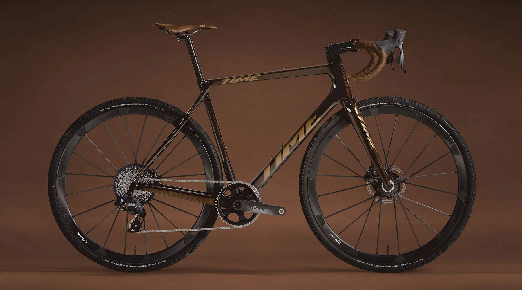 TIME ADHX bio-based-Dyneema carbon all-road gravel bike, amber complete