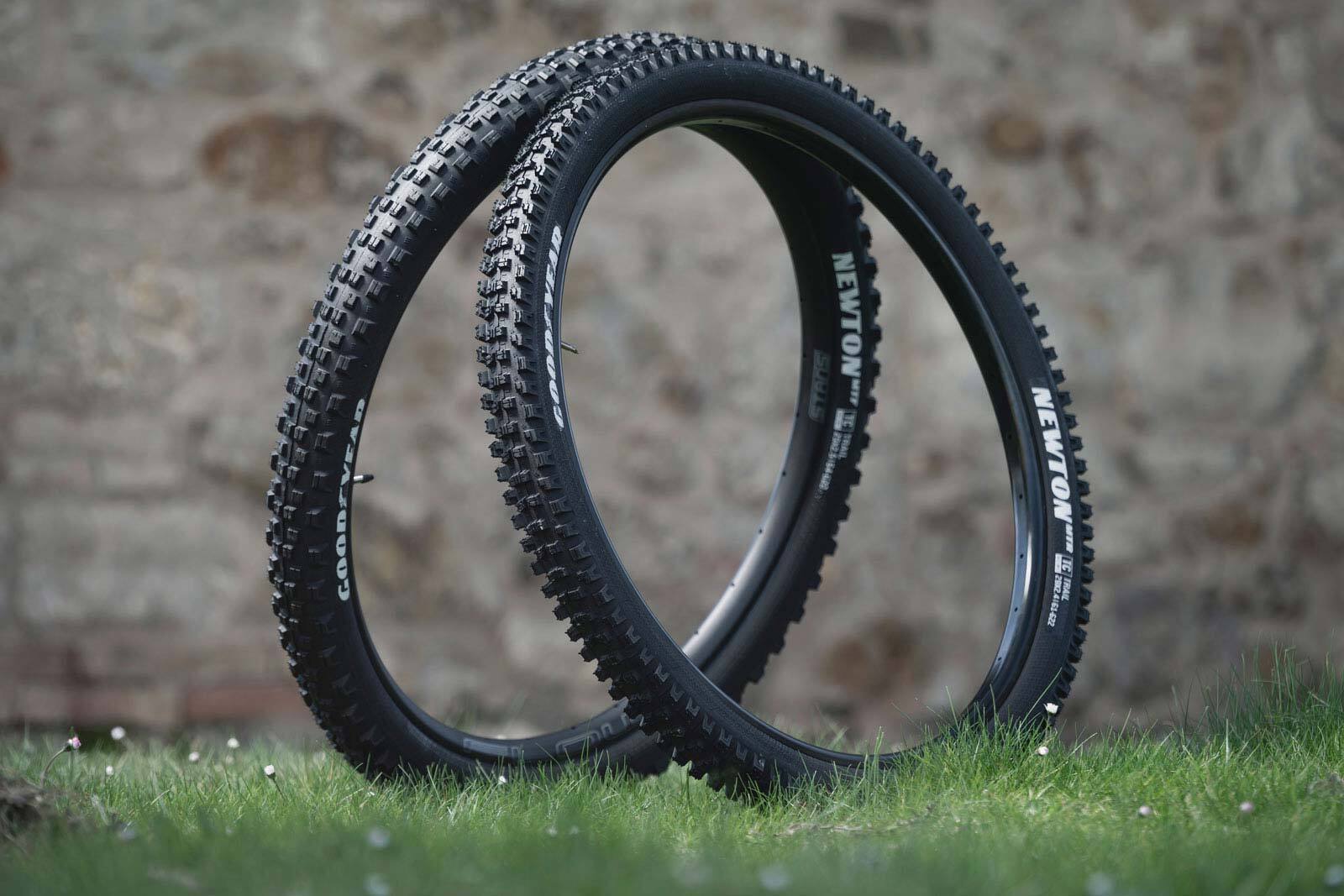 Goodyear Newton MTF MTR MTB Tires leaning against one another