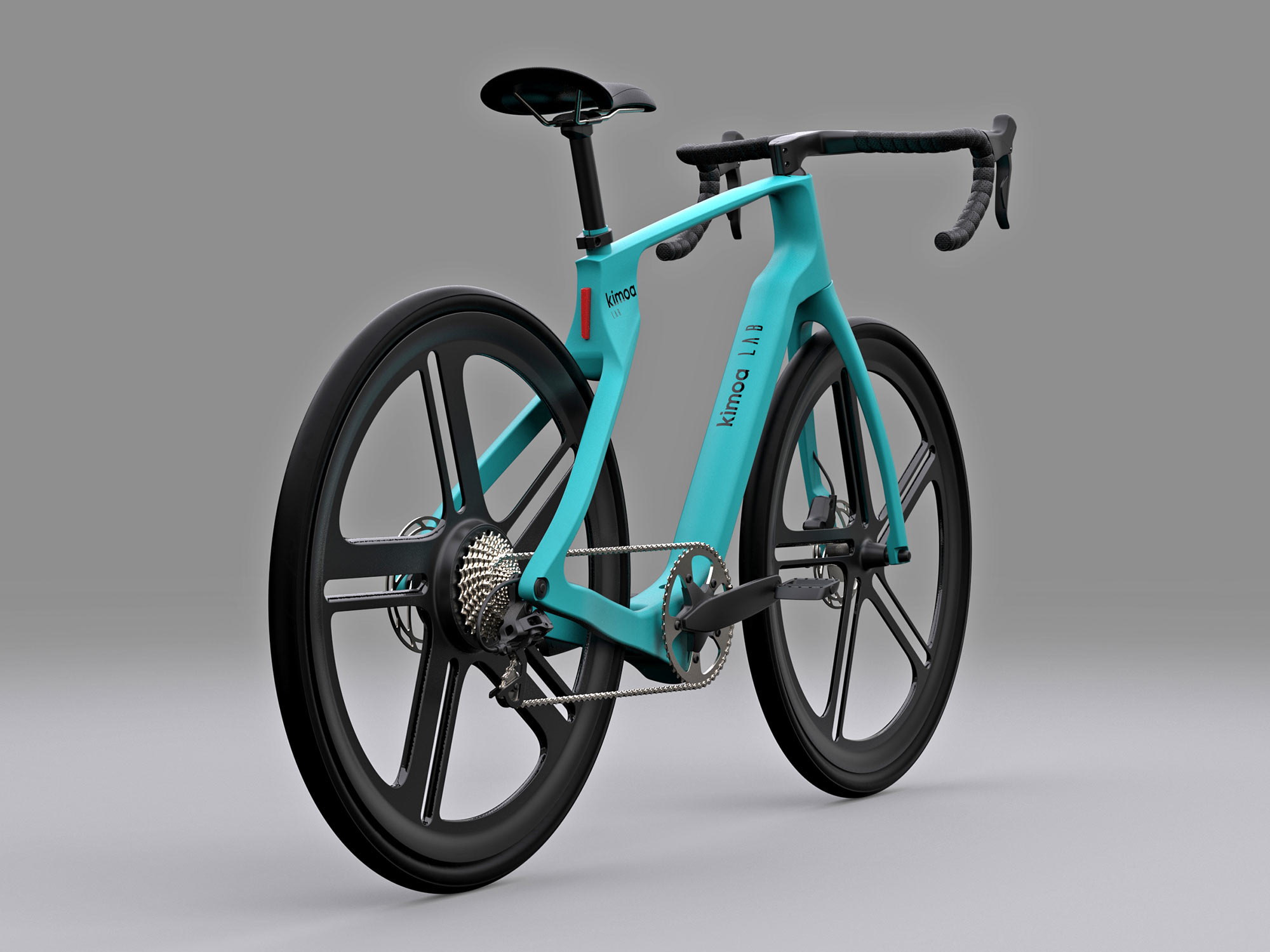 Kimoa x Arevo custom 3d-printed carbon e-bike, angled rear