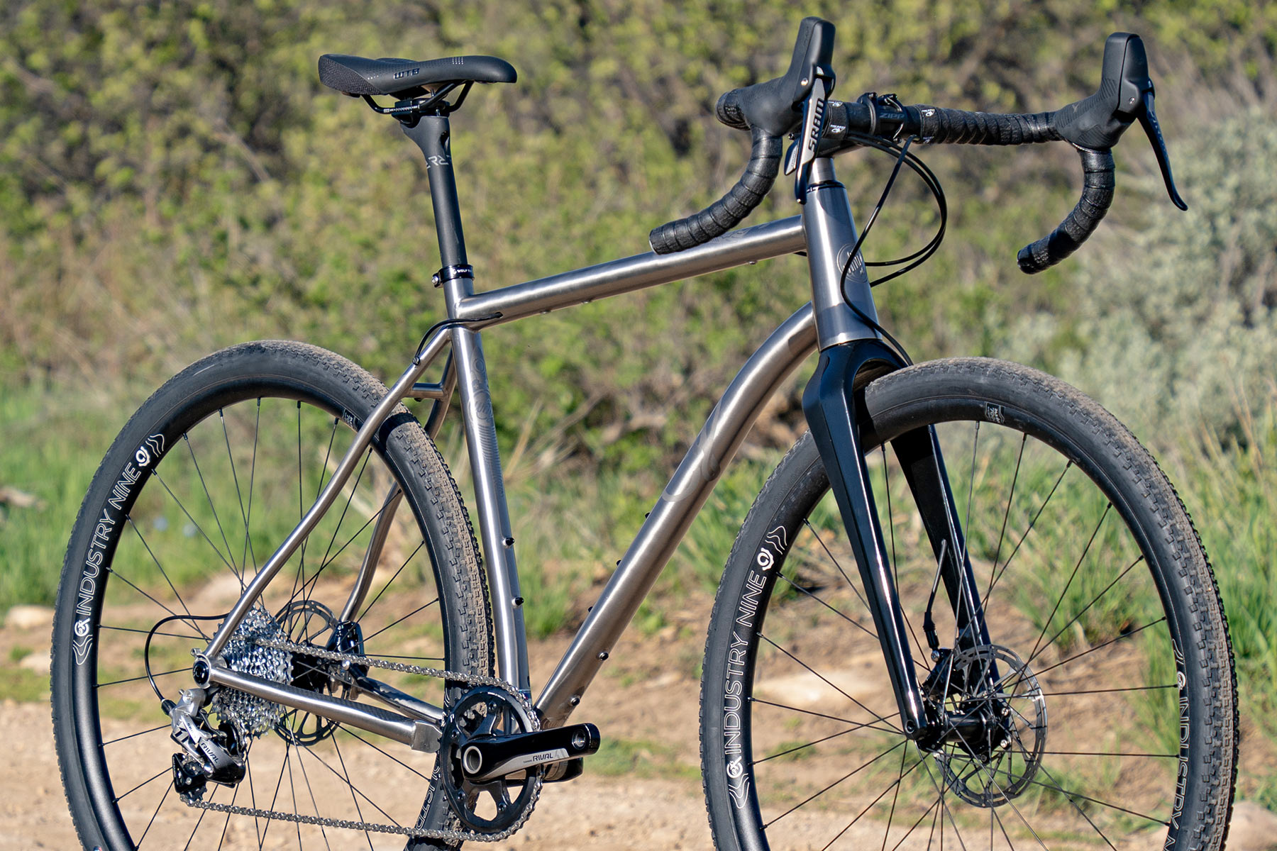 Why Cycles R+ v4 updated titanium all-road gravel bike, angled