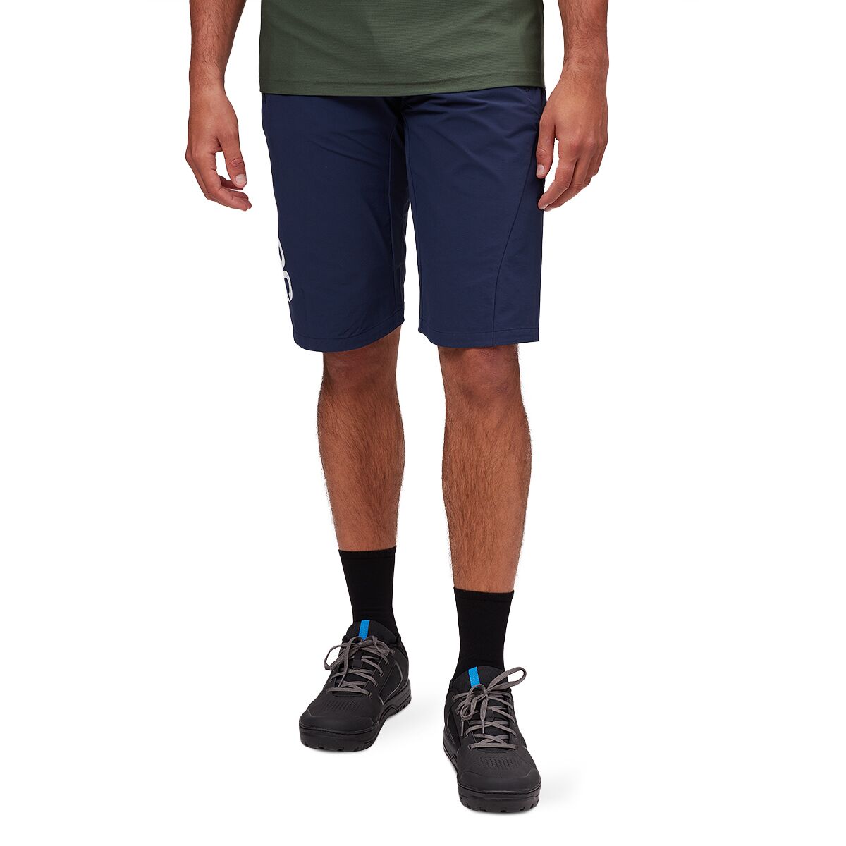 POC Essential Enduro shorts in blue. Front view.