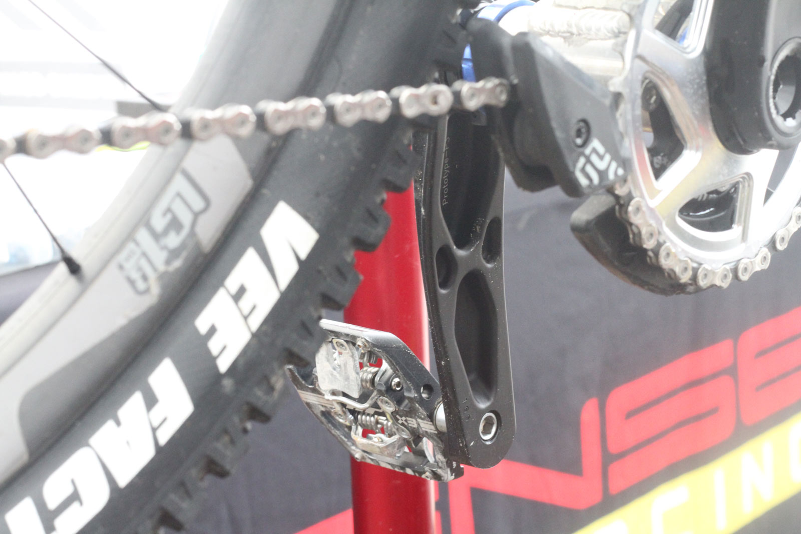 prototype dh crankset from trp on aaron gwins intense