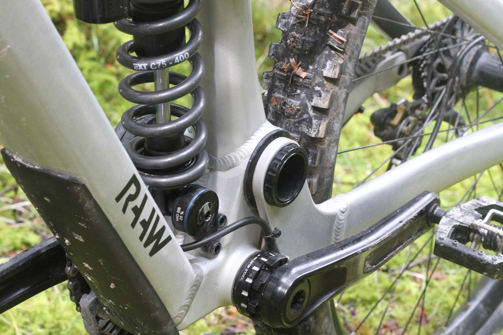 raaw dh mtb prototype kj sharp's race rig fort william world cup non0-drive side main pivot bearing