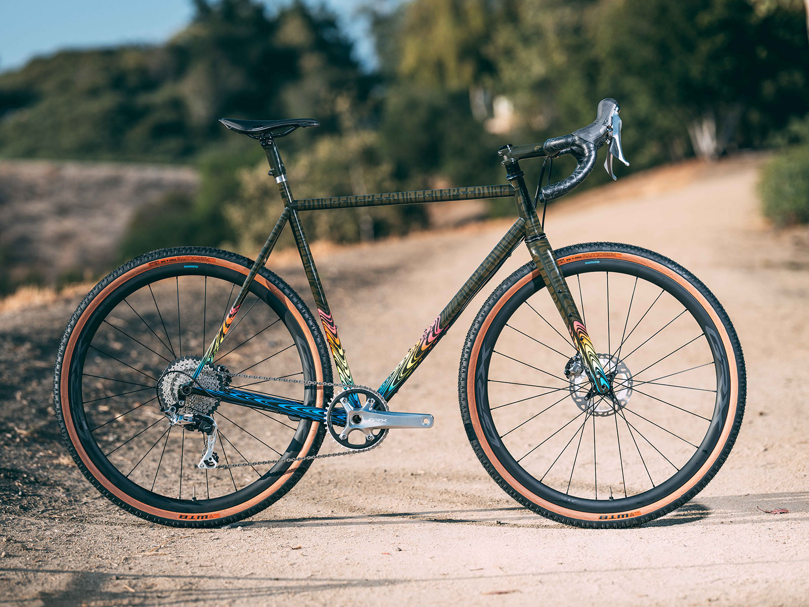 speedvagen custom steel gravel bike with shimano grx limited polished silver components