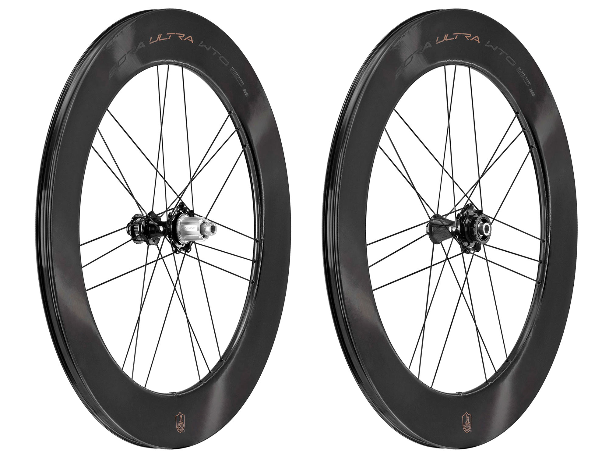 Campagnolo Bora Ultra WTO 80 deep carbon road time & trial wheels, pair angled