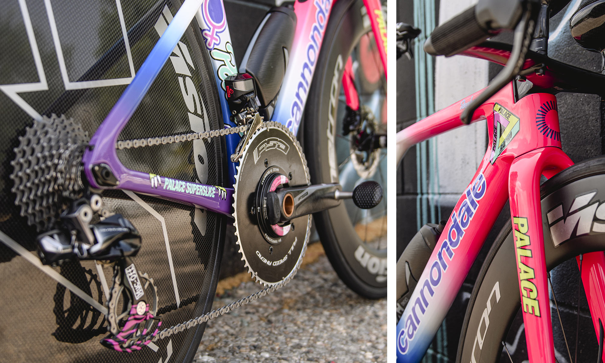 Cannondale-Rapha-X-Palace Tour de France Femmes custom race bikes, photo by Twila Federica Muzzi, SuperSlice TT details