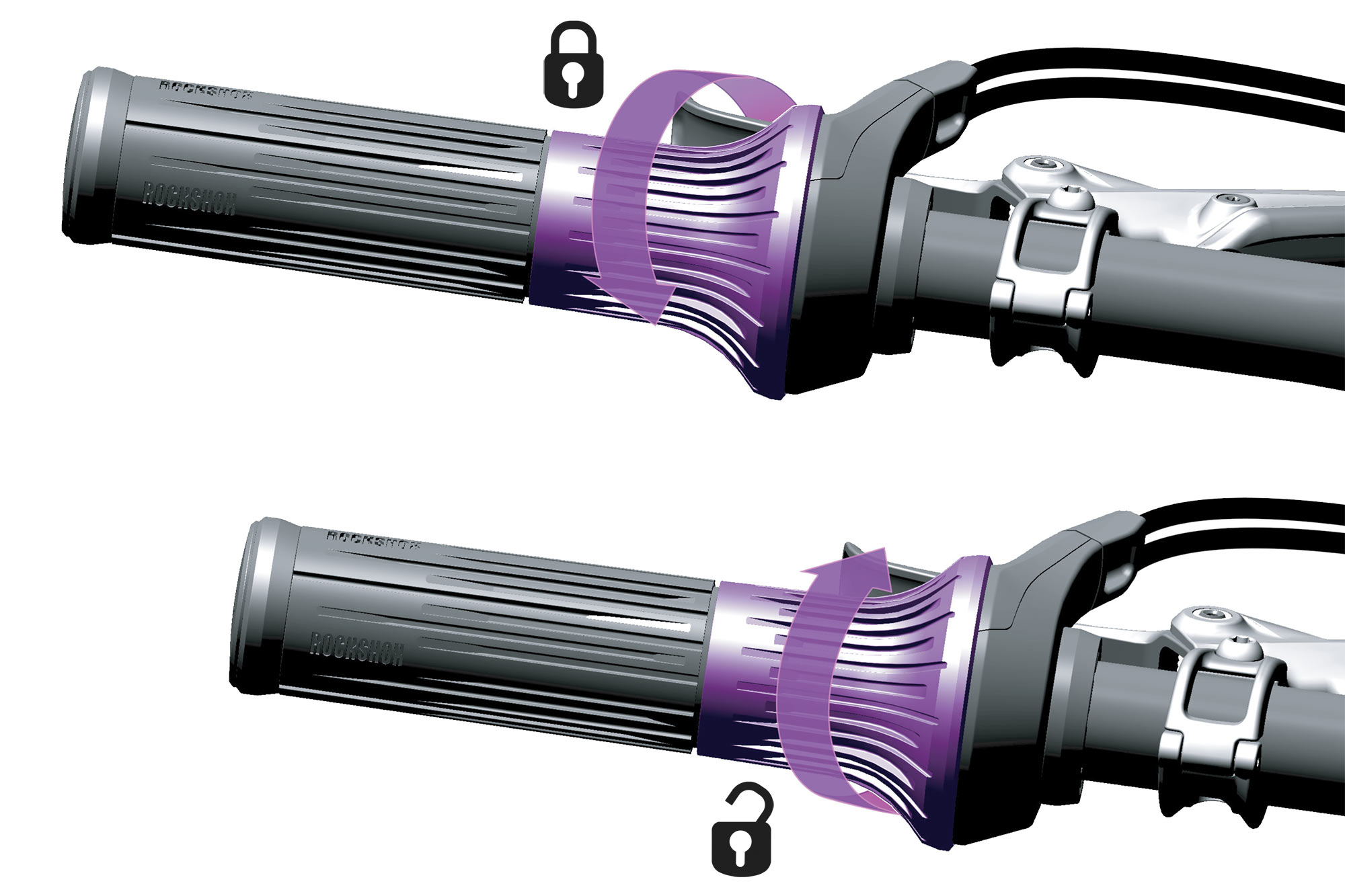 thumbnail image 2 of RockShox TwistLoc Remote - 2 Position Fork Lockout Kit Left Hand 2 of 4