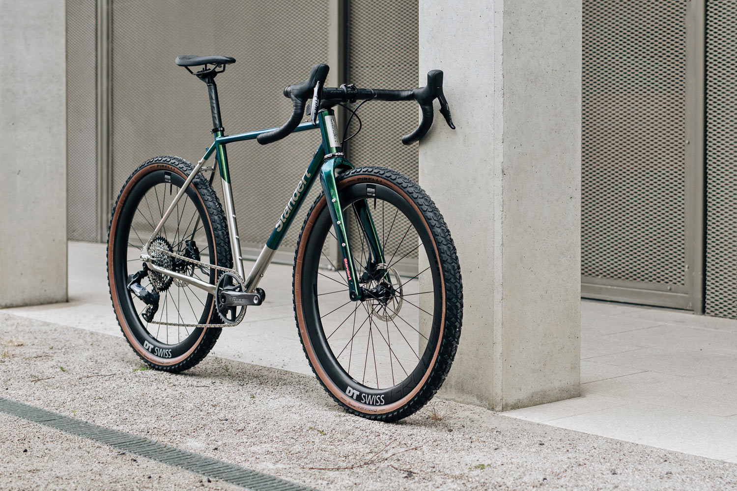 Standert Erdgeschoss upgraded stainless steel adventure bikepacking gravel bike, photo by Savannah van der Niet, complete