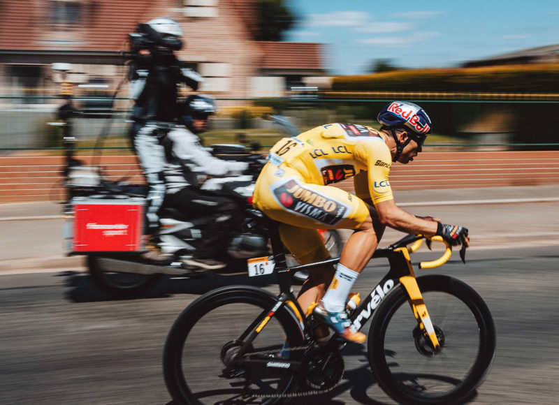 Jonas Vindegaard riding the Cervelo S5 Aero Road Bike during the 2022 Tour de France