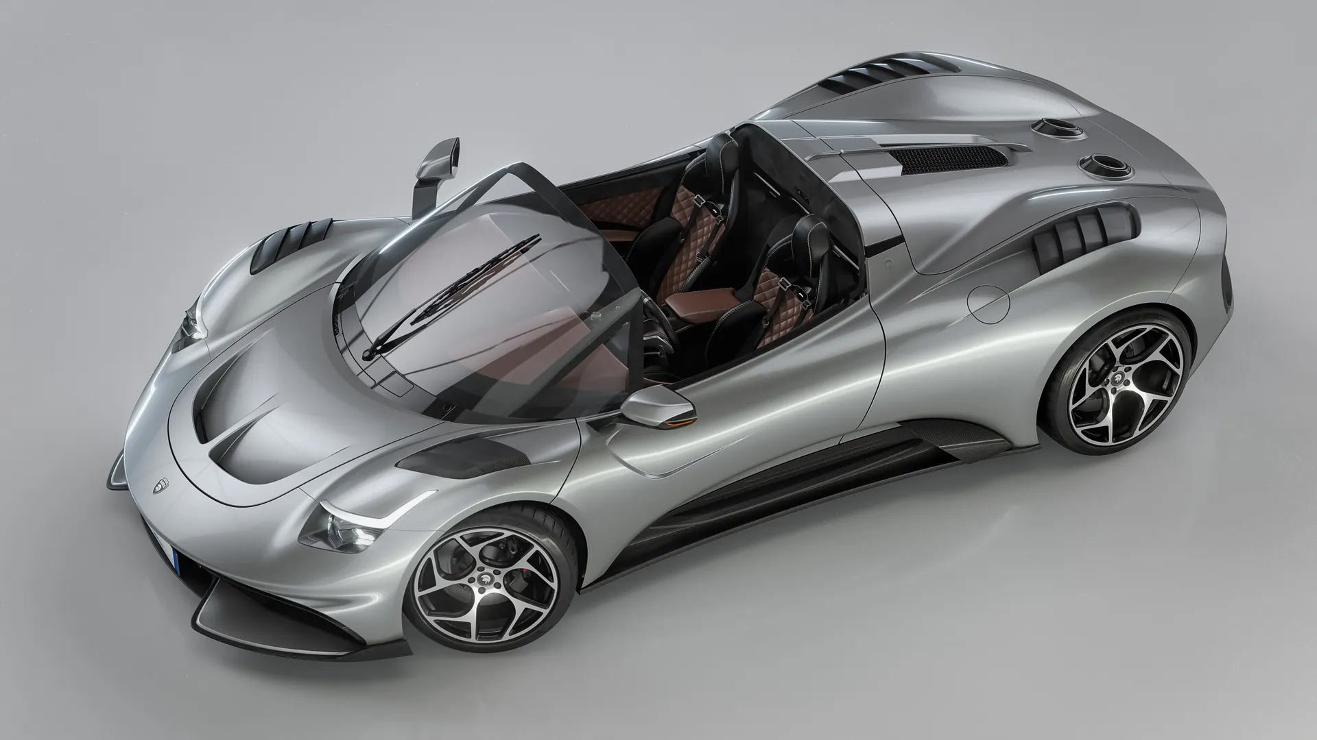 ares modena S1 speedster convertible hypercar concept shown from top