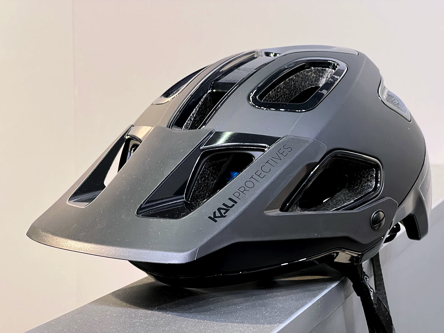 kali cascade trail mtb helmet with eco-friendly materials shown from front angle