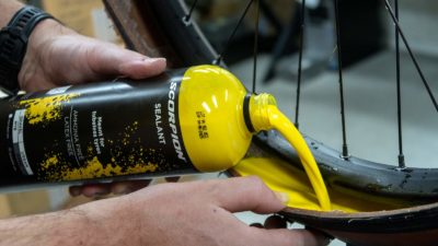 Pirelli’s bright new yellow tubeless sealant pours road, gravel & MTB versions