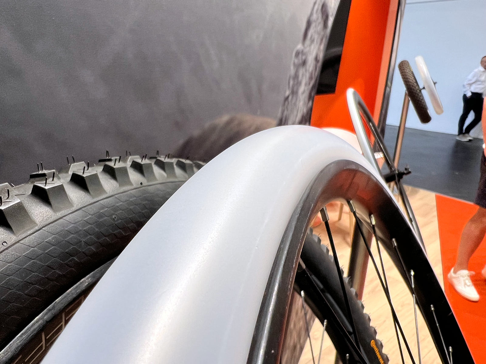 revoloop ultralight leakproof bicycle inner tubes shown on a rim