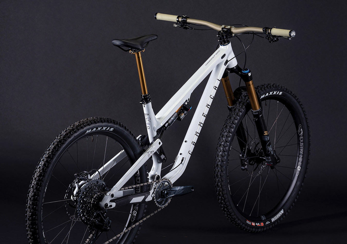 Commencal Unique semi-custom one-of-a-kind Meta TR alloy trail all-mountain bikes, angled