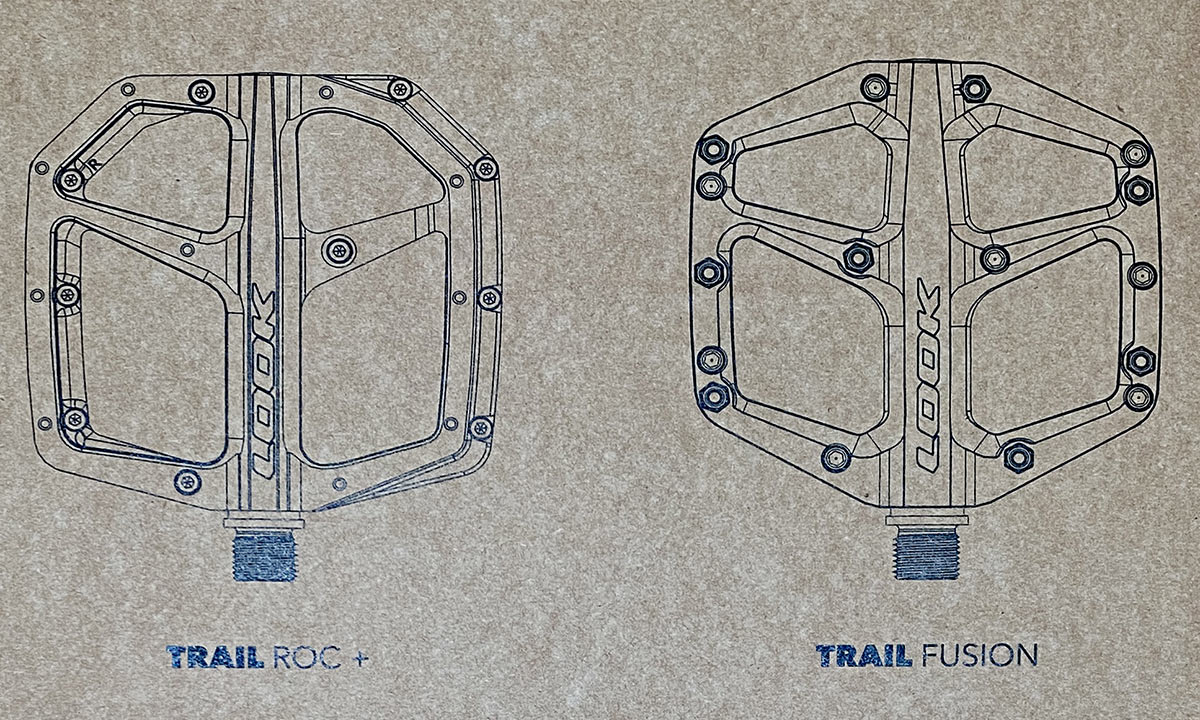 LOOK Trail ROC-plus Trail Fusion mountain bike flat platform pedals, drawings
