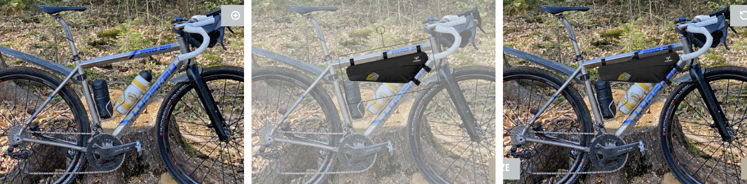 Apidura Frame Pack Interactive Sizing Tool, bikepacking virtual try-on