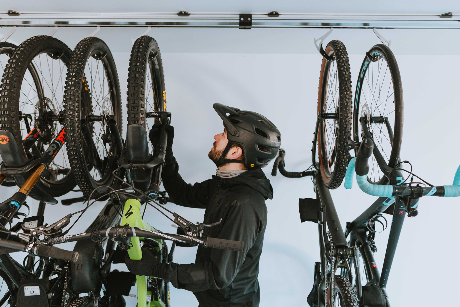 Bike hooks for online ceiling