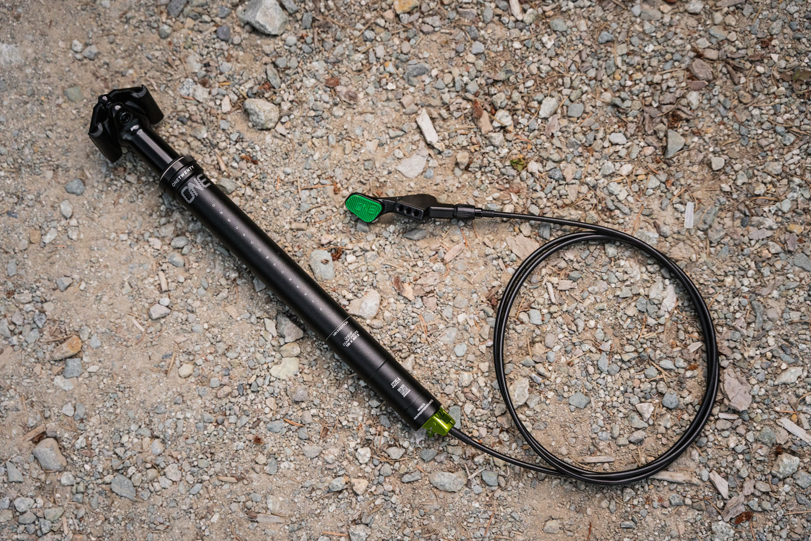 oneup 27.2mm dropper gravel cable operated with remote