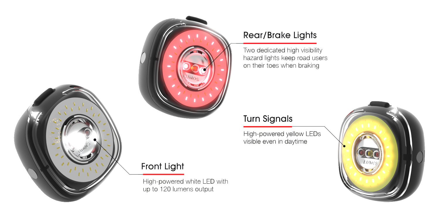Lumos Firefly smart 4-in-1 bike lights, color options