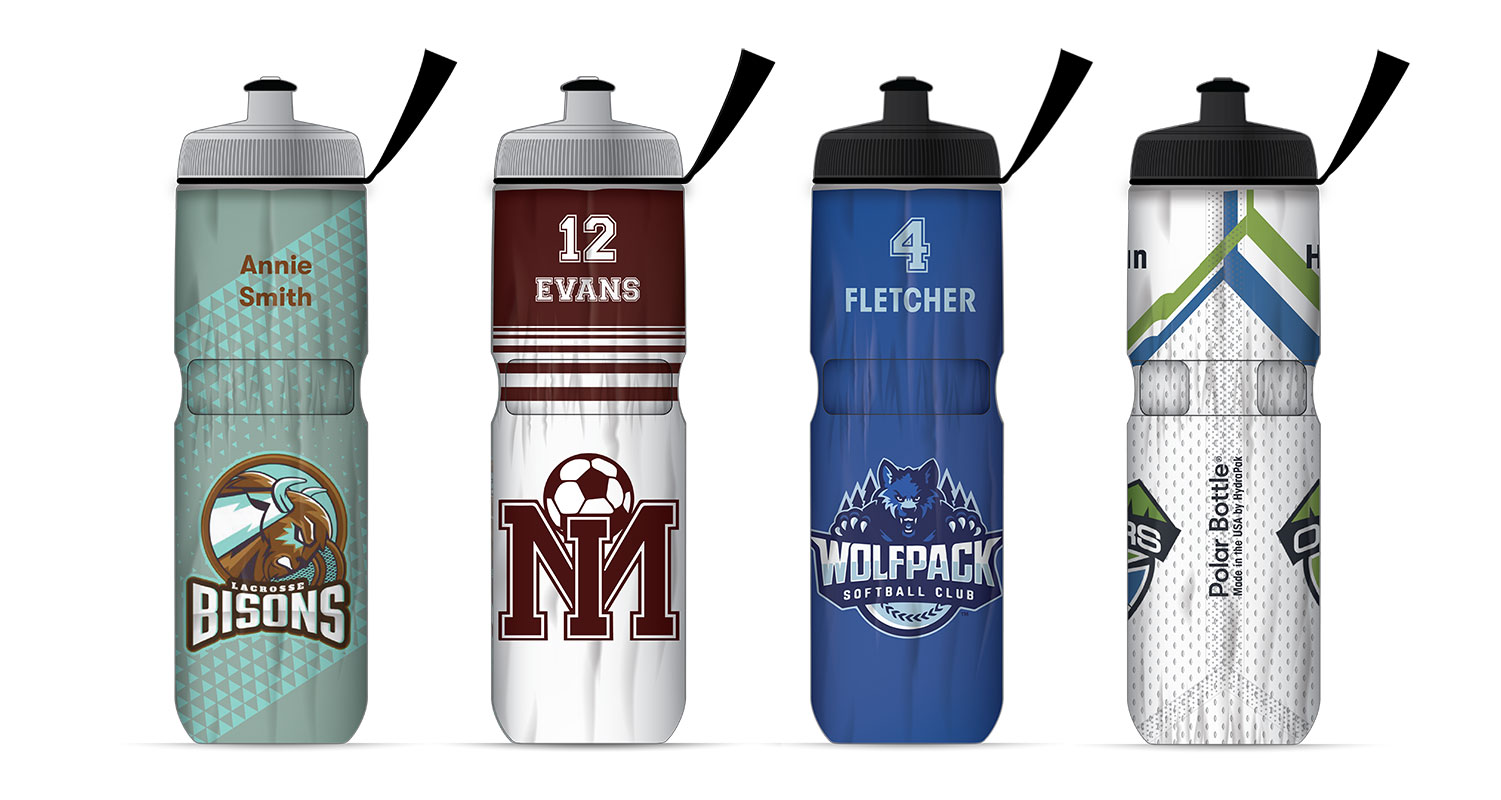 Polar Bottle personalized Team Sport custom bottles, ball sports designs