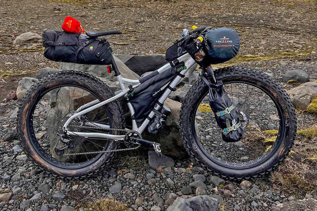 Prototype alloy Wilier fat bike to cross Antarctica, Omar di Felice, bikepacking Iceland