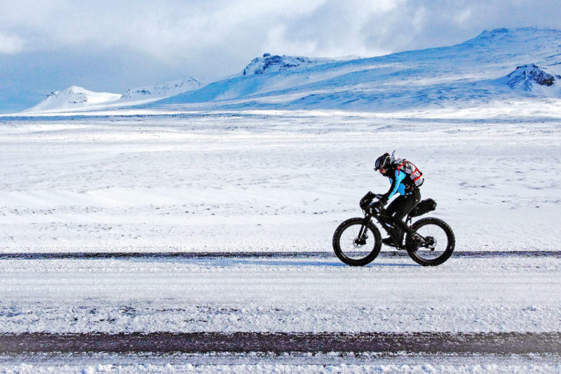 Prototype alloy Wilier fat bike to cross Antarctica, Omar di Felice, riding
