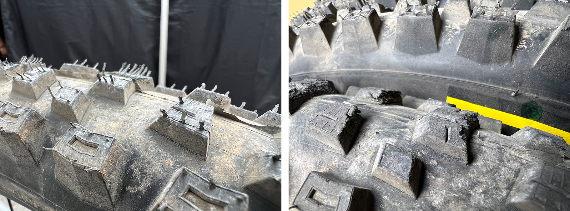 tread wear comparison between pirelli race EN and DH mountain bike tires