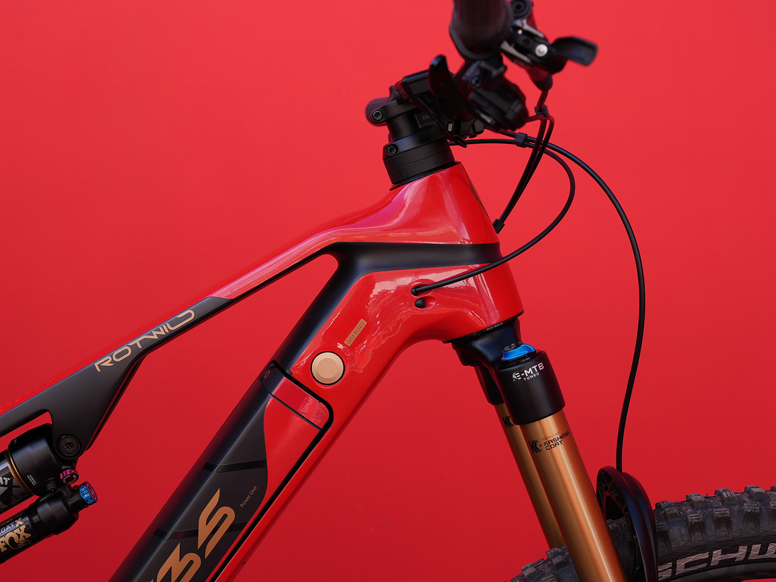 rotwild rx735 lightweight e-mountain bike headtube details