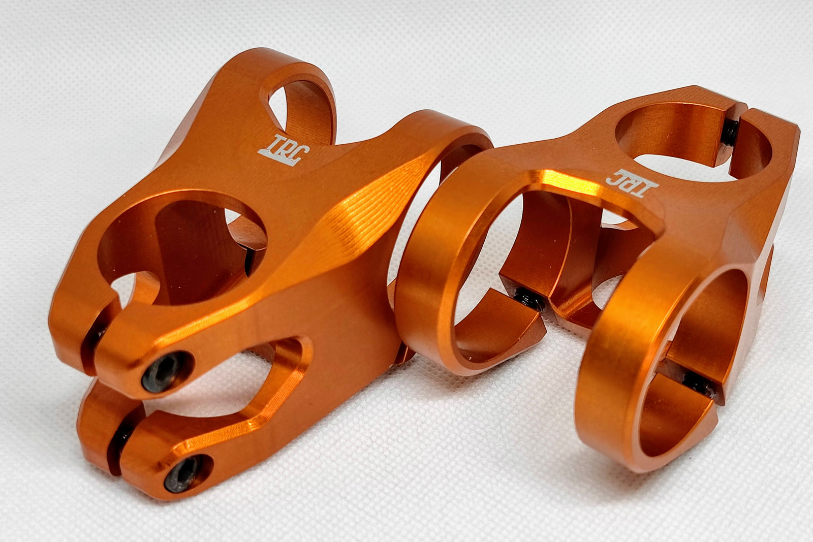 three rock components orange anodized one piece stem mtb 35mm bar 42.5mm 35mm length options