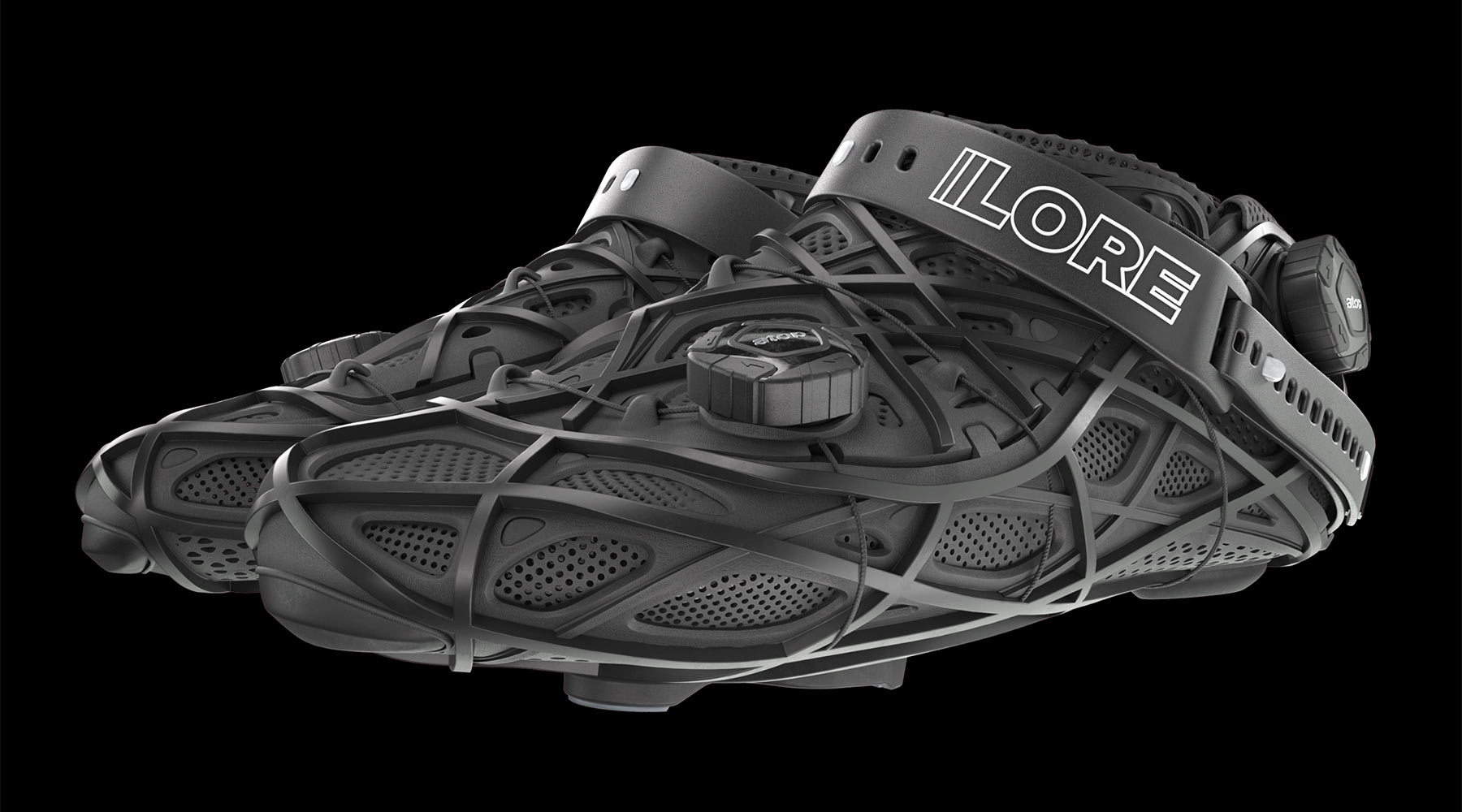 LoreOne 3D-printed custom carbon road shoes pair