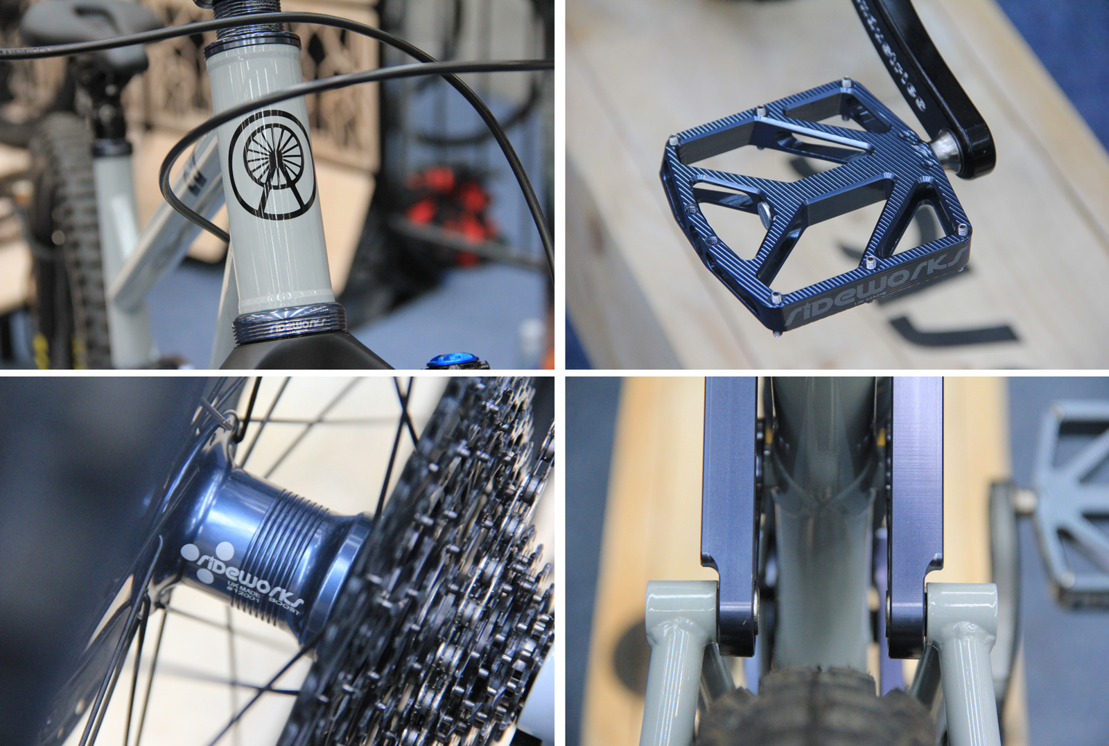 rideworks pedals hubs headset cnc machined link coal 84 enduro bike bespoked 2022