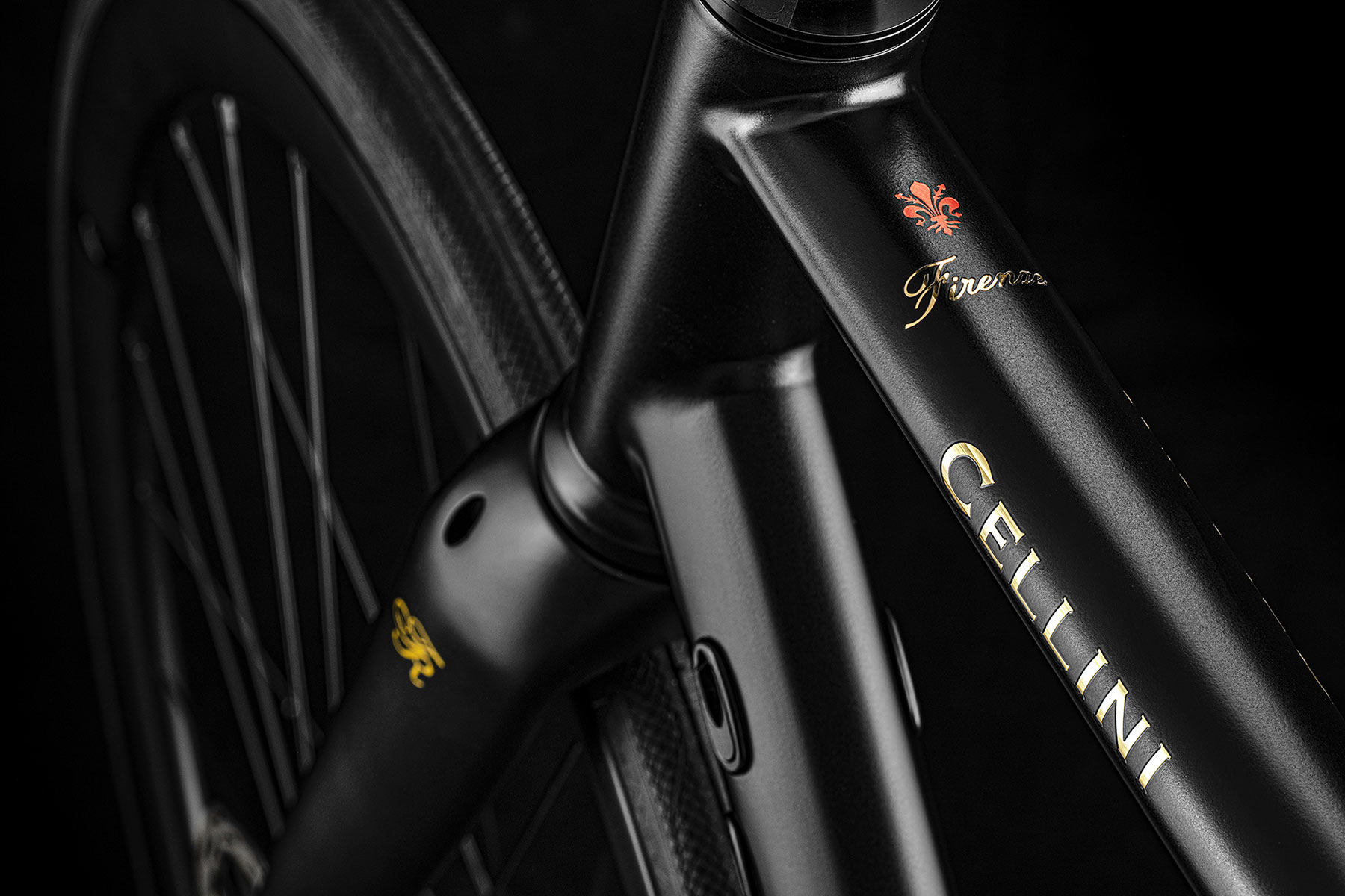 Formigli Celleni custom steel road or gravel bike, front detail