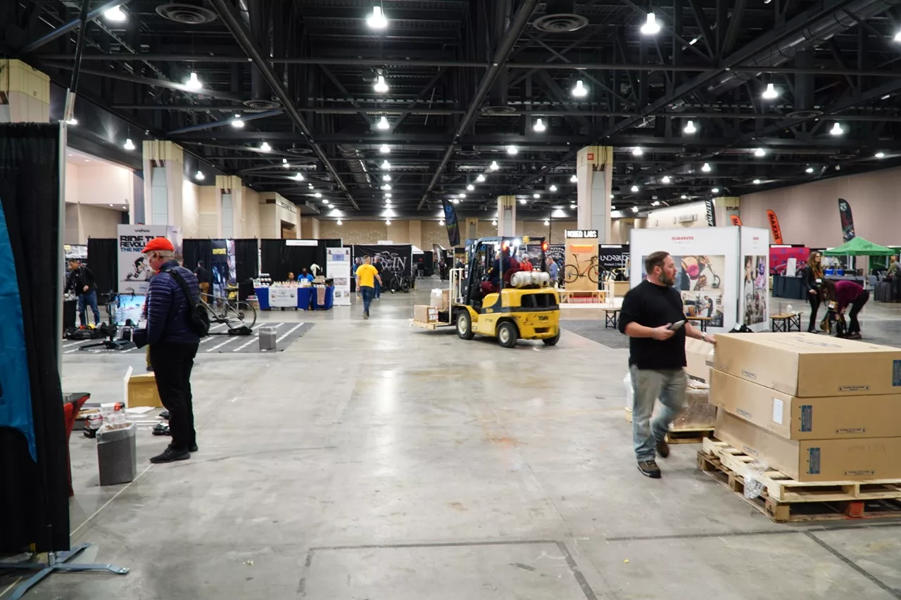 a wide shot of the Philly Bike Expo set-up