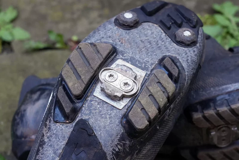 silca titanium cleats for crank brothers pedals shown on MTB shoes