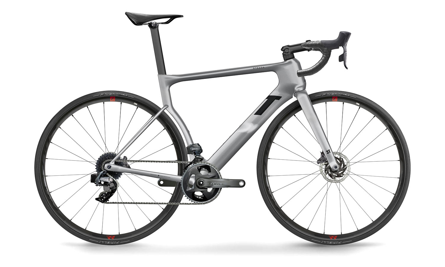 2023 New 3T Strada aero road bike updated with integrated full internal routing, Force AXS