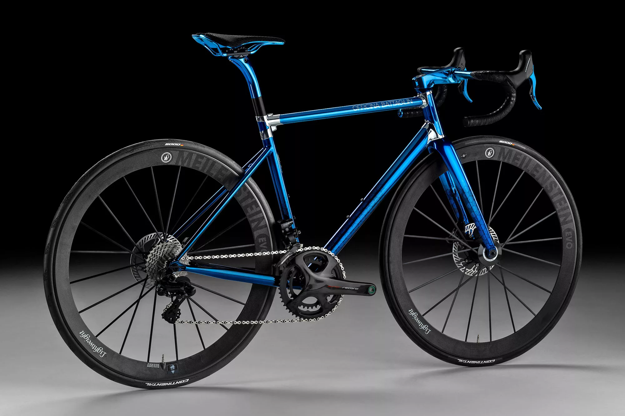 Battaglin Portofino R, custom-made-in -Italy modern integrated steel lugged road bike, cromovelato blue