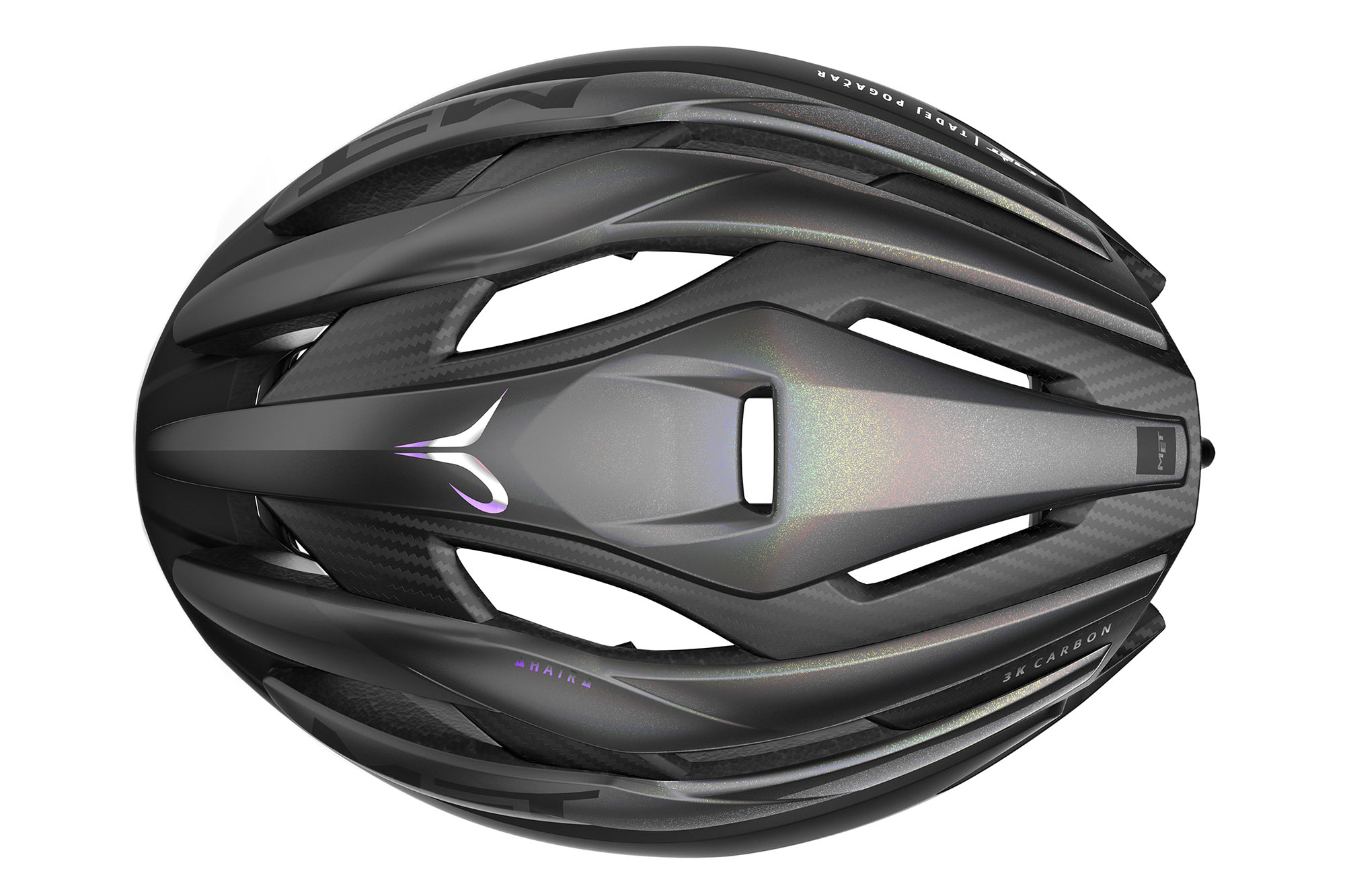 MET Trenta 3K Carbon MIPS Tadej Pogacar limited edition road bike helmet, top