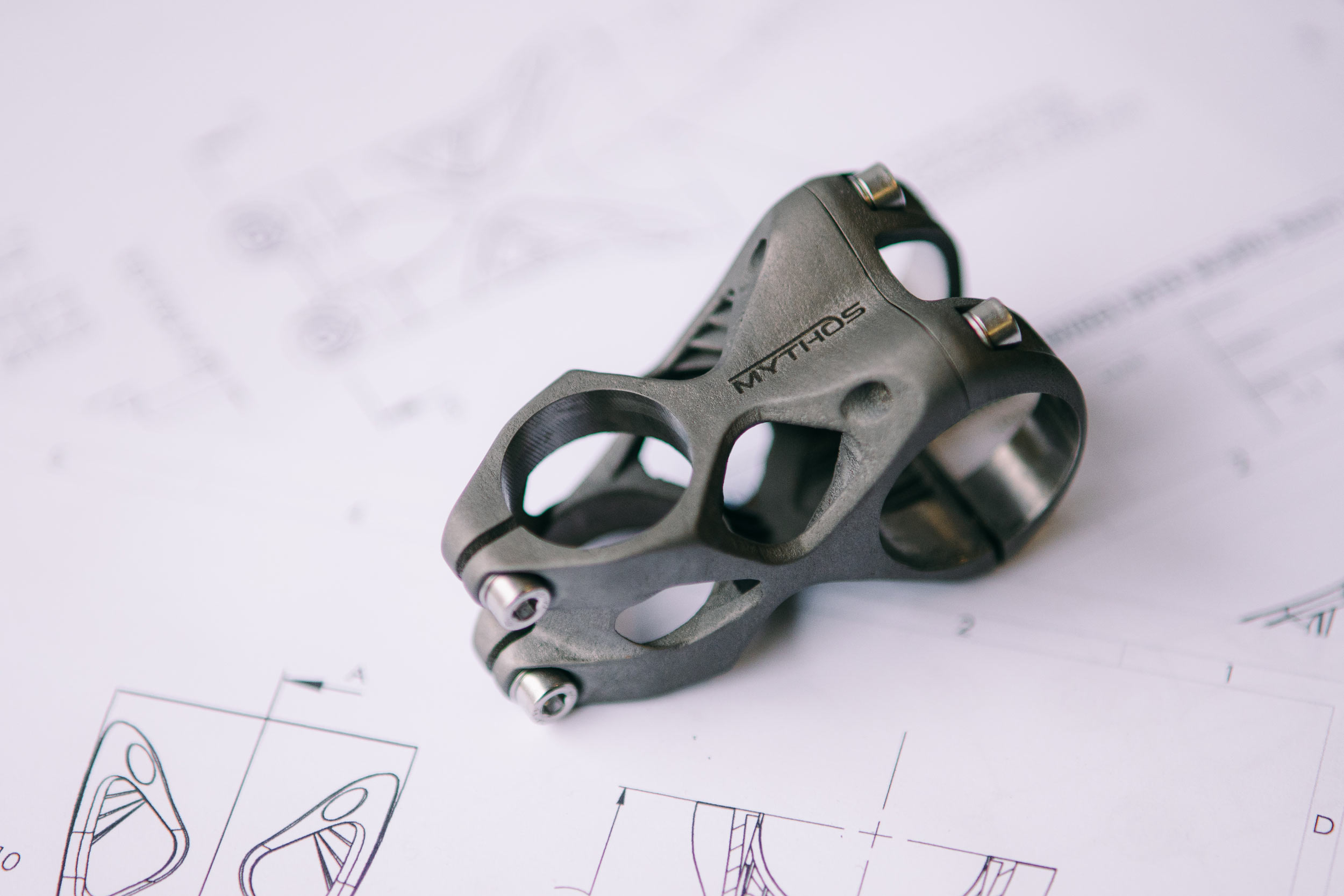 mythos ixo 3d printed titanium mountain bike stem