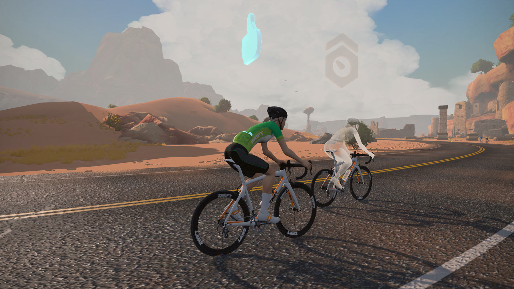 zwift holoreplay ghost rider screenshot