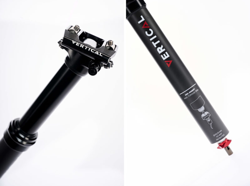 vertical helium lightweight dropper seat post cable actuated