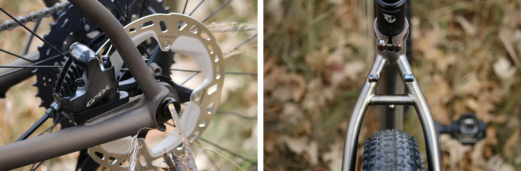 frame details and mounts on wilde dream engine gravel bikepacking bike
