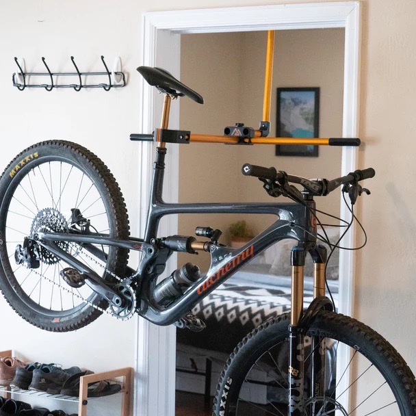 Altangle Hangar bike on rack in doorway
