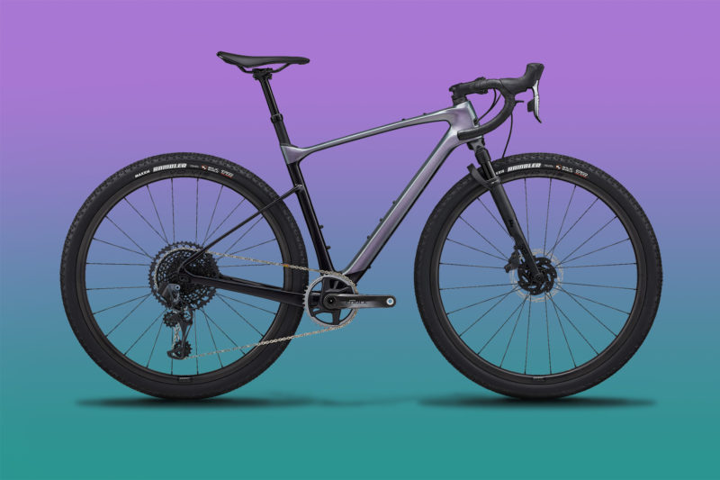Leaked 2023 Giant Revolt X Advanced carbon gravel bike reshaped for 40mm suspension forks, teaser