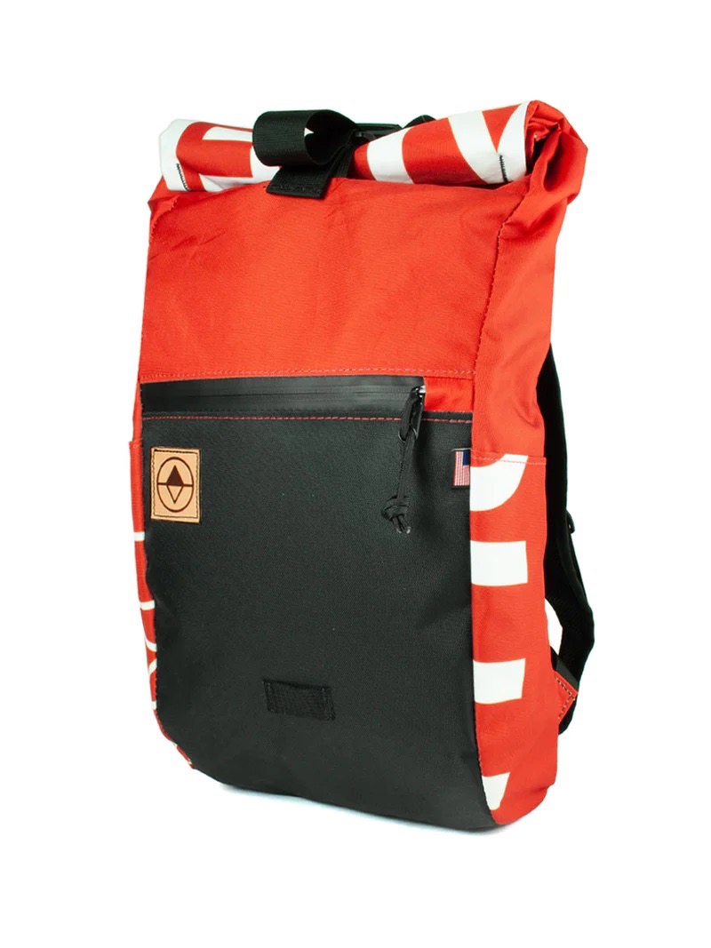 North Street Upcycled Bags Davis Day Pack red