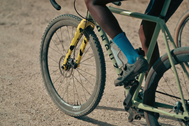 Onguza Original Gravel Model 1, premium steel gravel bike made in Namibia, riding