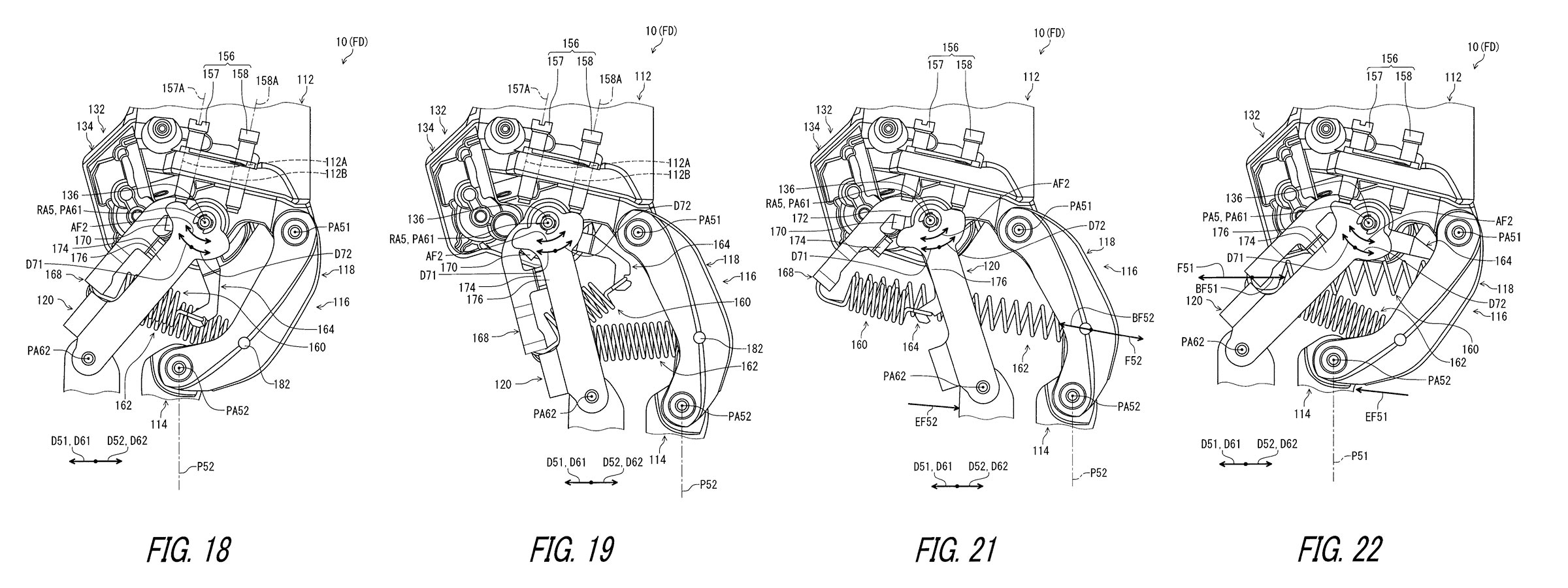 Shimano Di2 patent diagrams of floating impact-resistant electronic-shift rear derailleur